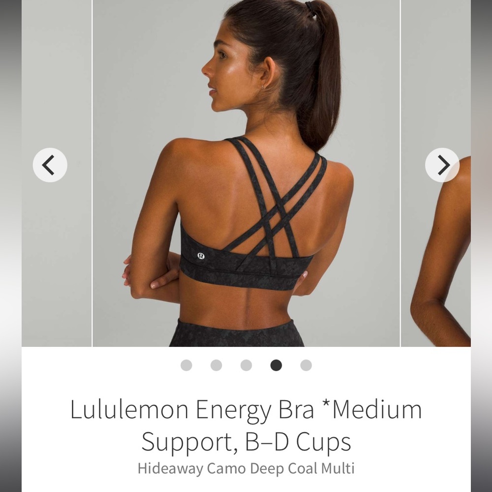 Lululemon energy bra medium support B-D cups Sz 10 pads - Picture 11 of 11